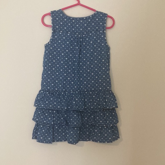 Guess girls denim blue dress with white hearts. Size 4T - Picture 5 of 5